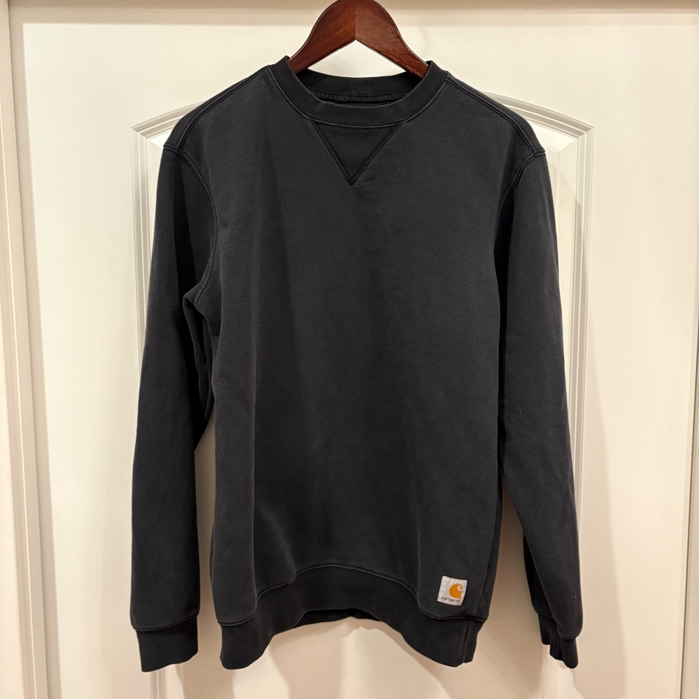 Carhartt Men’s Black Crewneck Sweatshirt Pullover Loose Fit K124